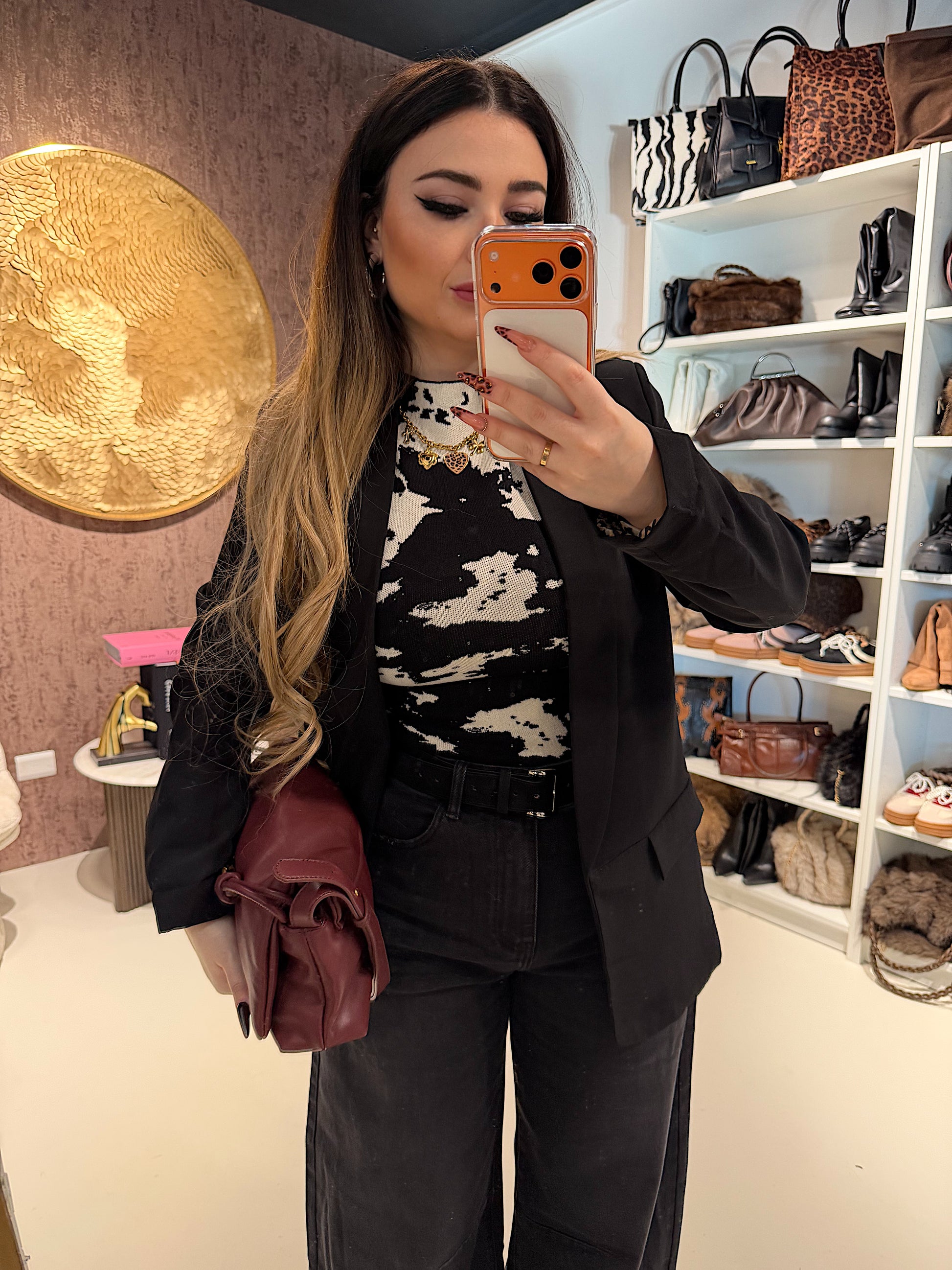 Completo top e pantalone cow print - R.a. Boutique