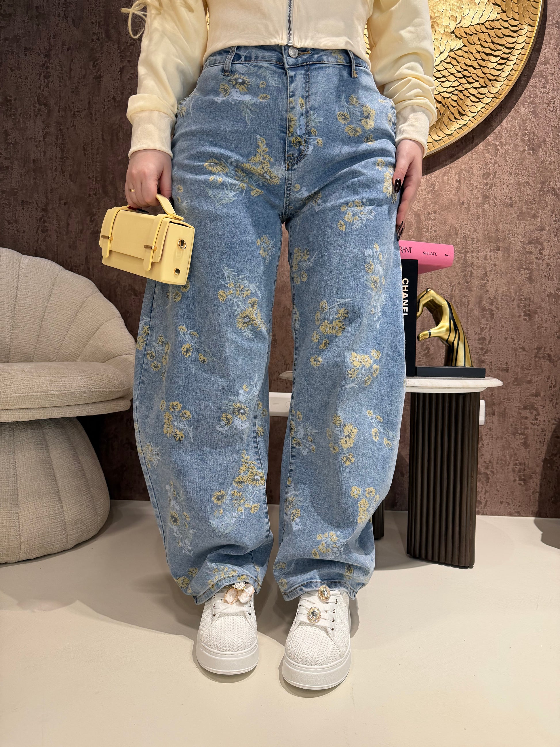 Jeans Blossom Dream Wide Leg - R.a. Boutique