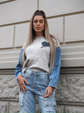 Maglione over con dettaglio in jeans - R.a. Boutique 