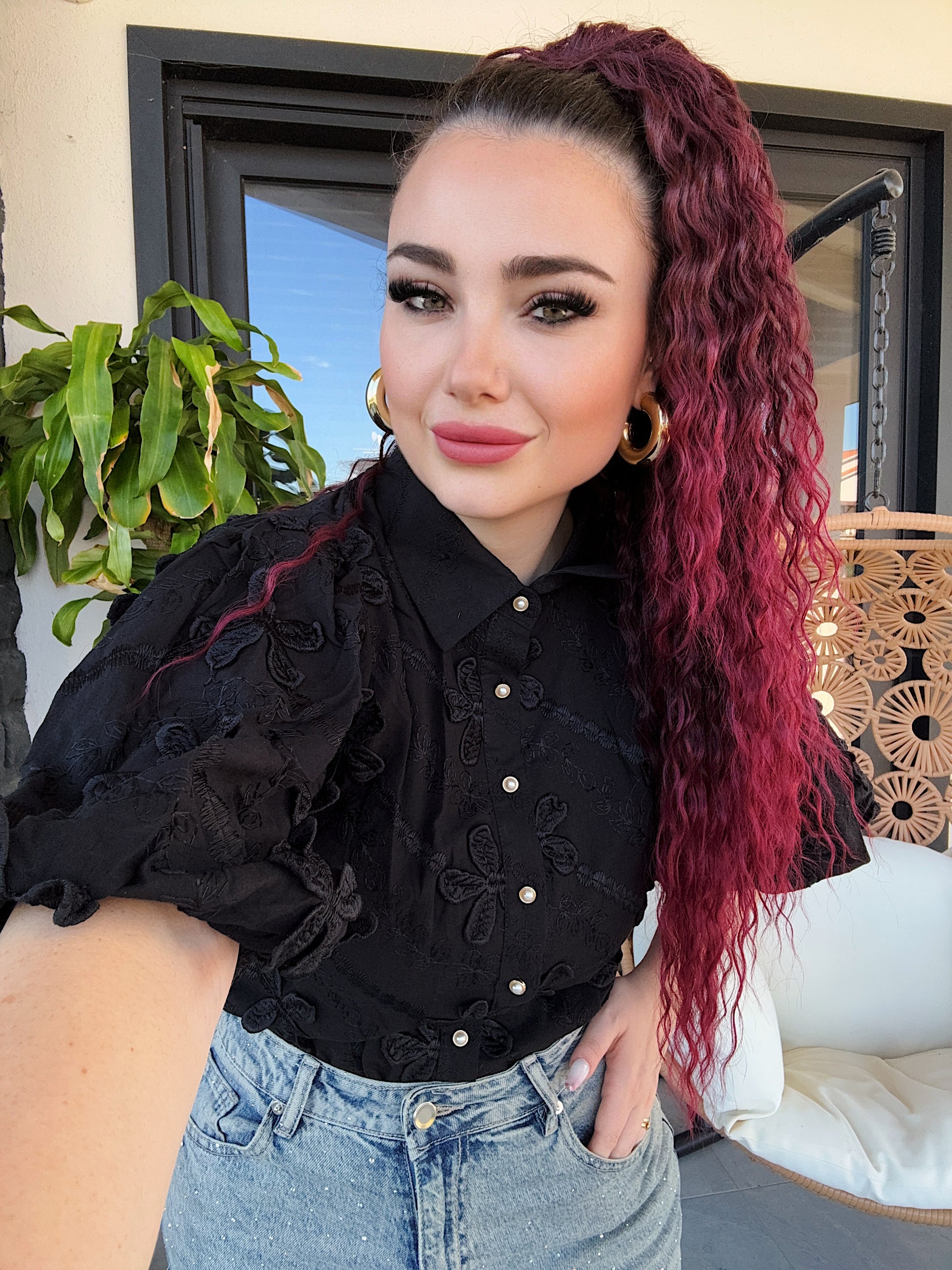 Camicia con fiori ricamati - R.a. Boutique