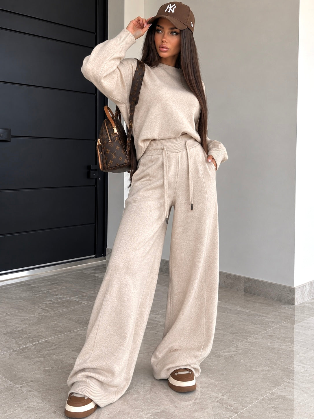 Completo Soft Winter in Maglia con Pantalone – Beige - R.a. Boutique