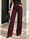 Jeans Palazzo Leopardato Bordeaux - R.a. Boutique