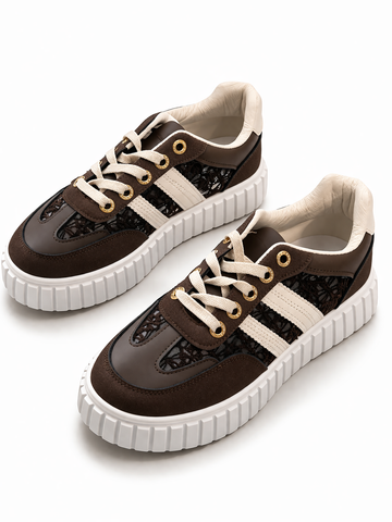 Sneakers Marrone con Pizzo