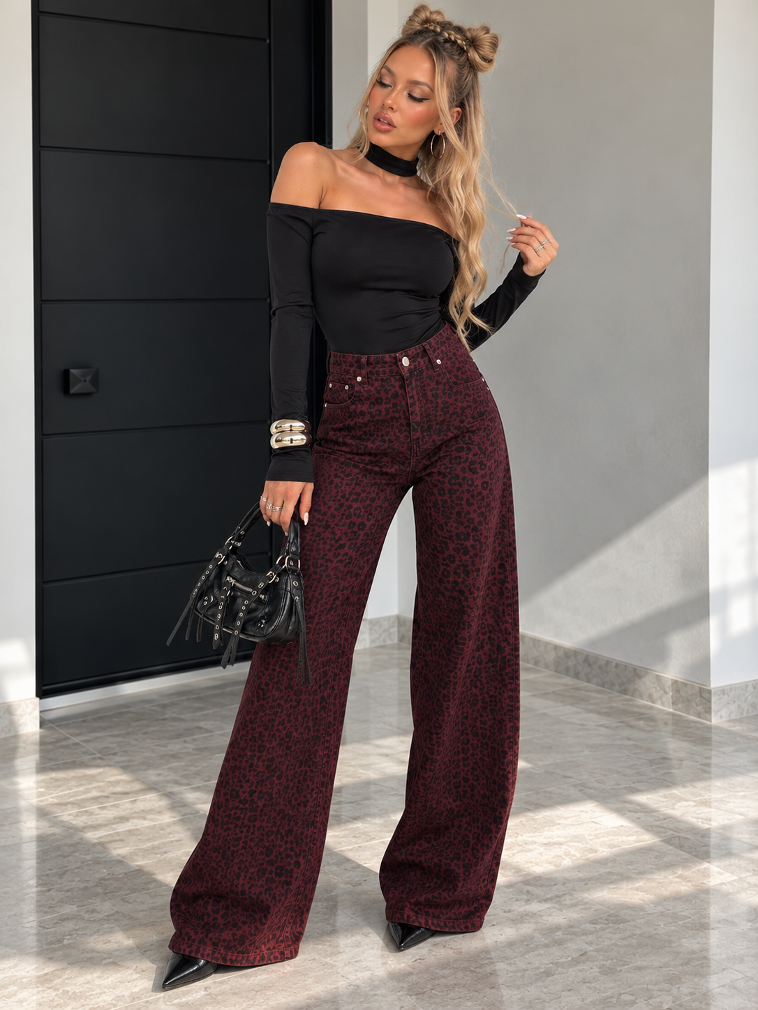 Body Nero con Collarino e Scollo a Barchetta - R.a. Boutique