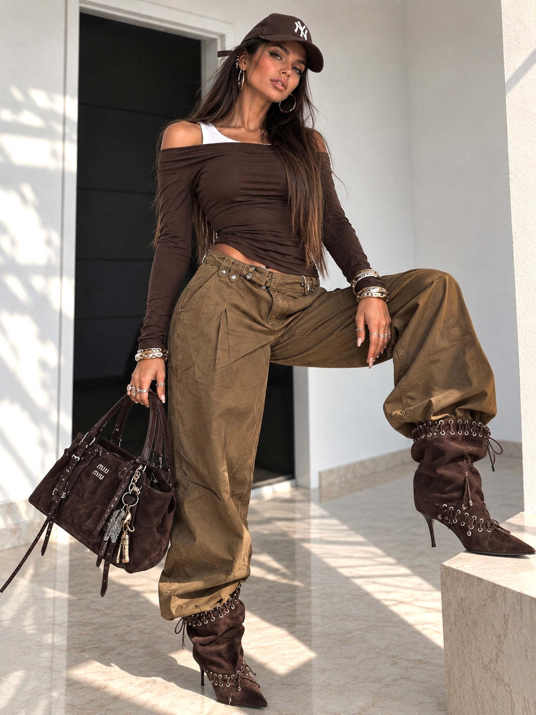 Pantalone Buckle camel - R.a. Boutique