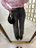 Jeans scuro con strass e risvolto - R.a. Boutique