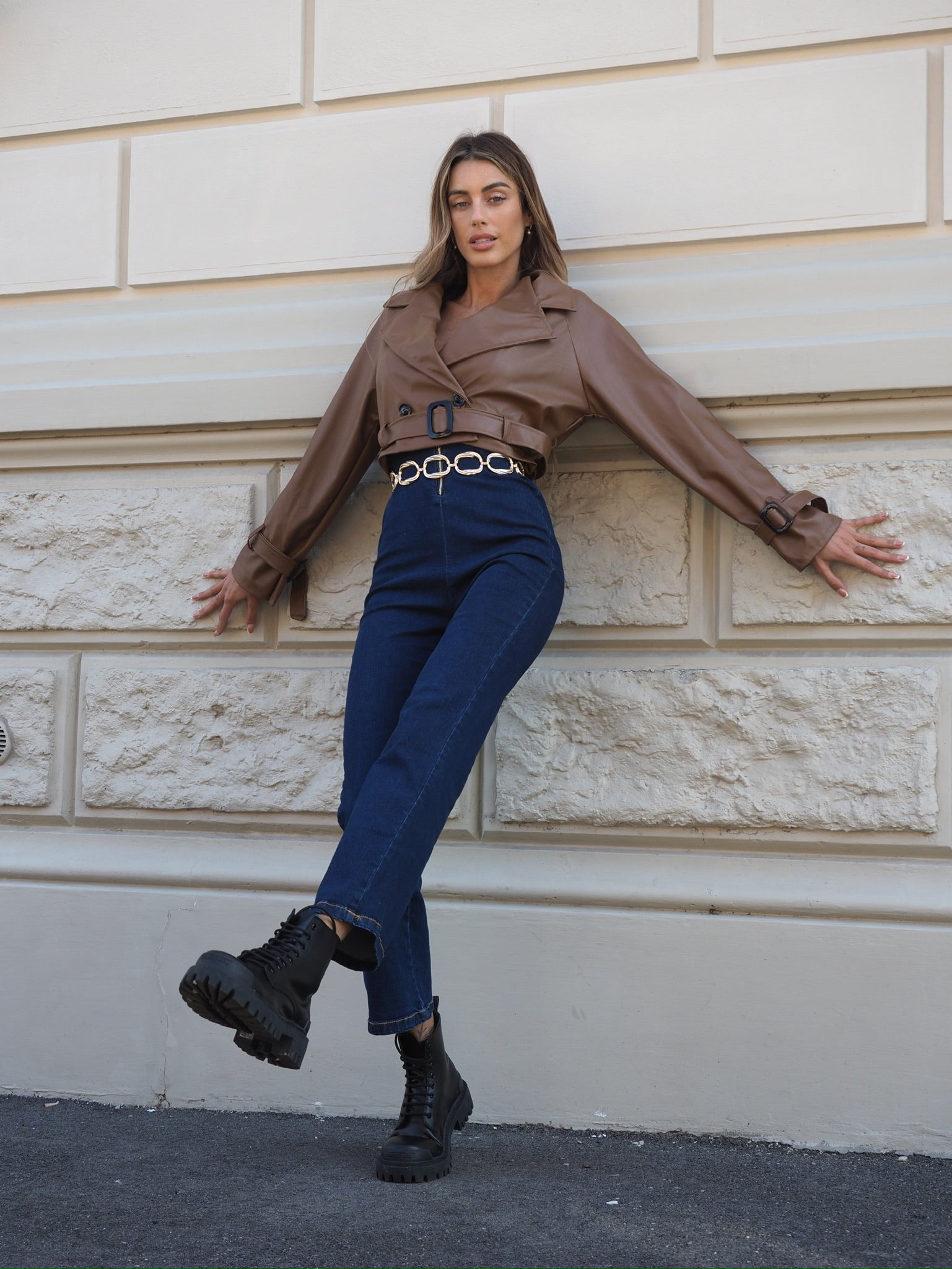 Giacca in ecopelle choco - R.a. Boutique 