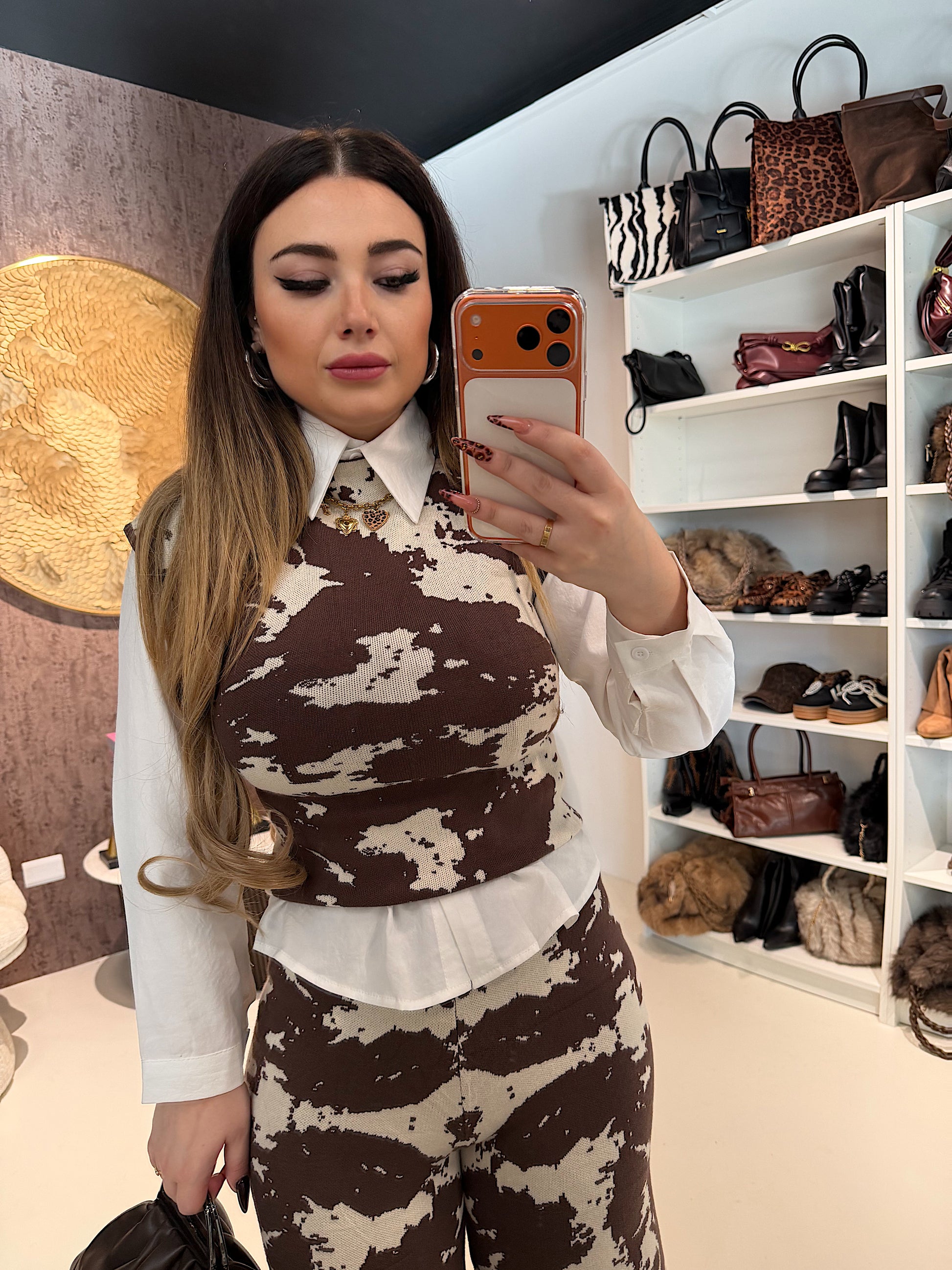 Completo top e pantalone cow print - R.a. Boutique