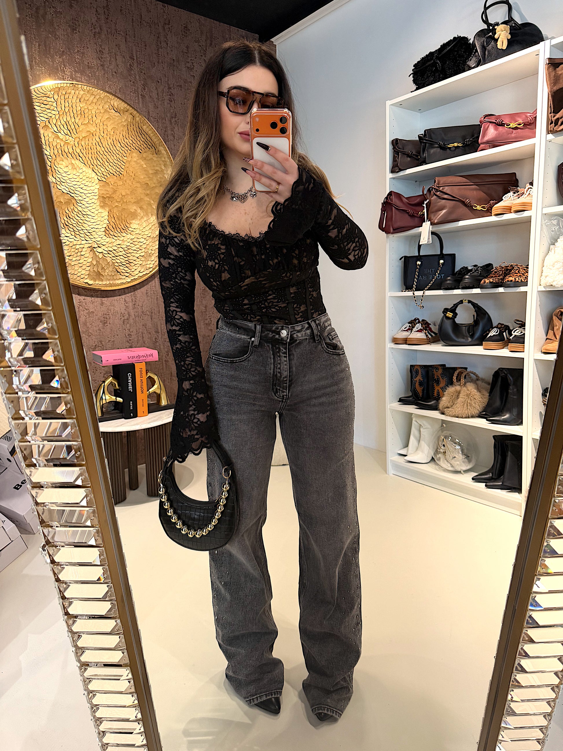 Top in Pizzo con Dettaglio Bustier - R.a. Boutique