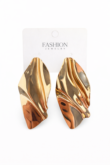 Orecchini Foglia Scultura Dorati - R.a. Boutique