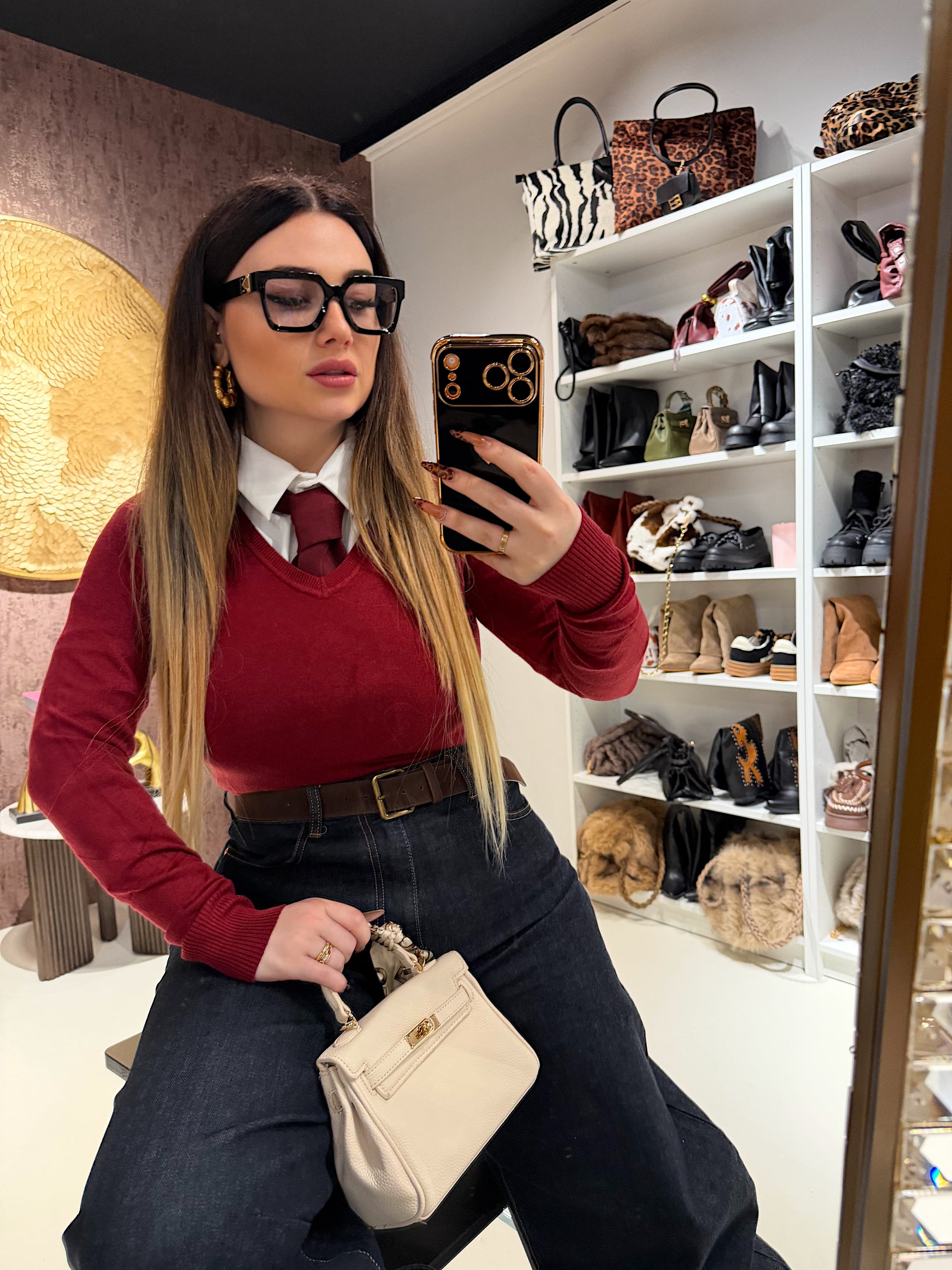 Maglioncino essential scollo a V - R.a. Boutique