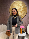 Blazer pied de poule nero beige - R.a. Boutique