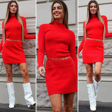 Abito in maglia rosso - R.a. Boutique 