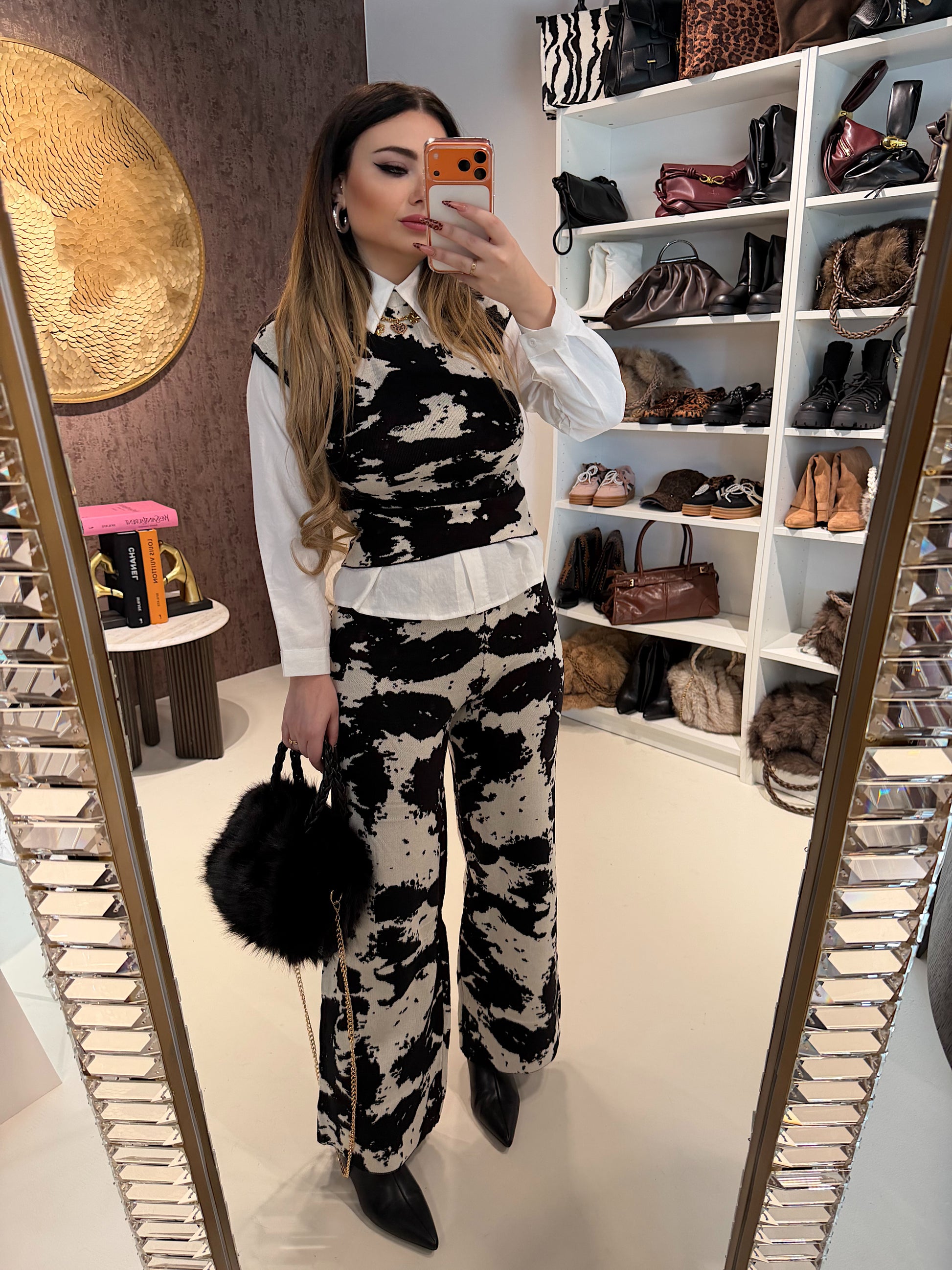 Completo top e pantalone cow print - R.a. Boutique