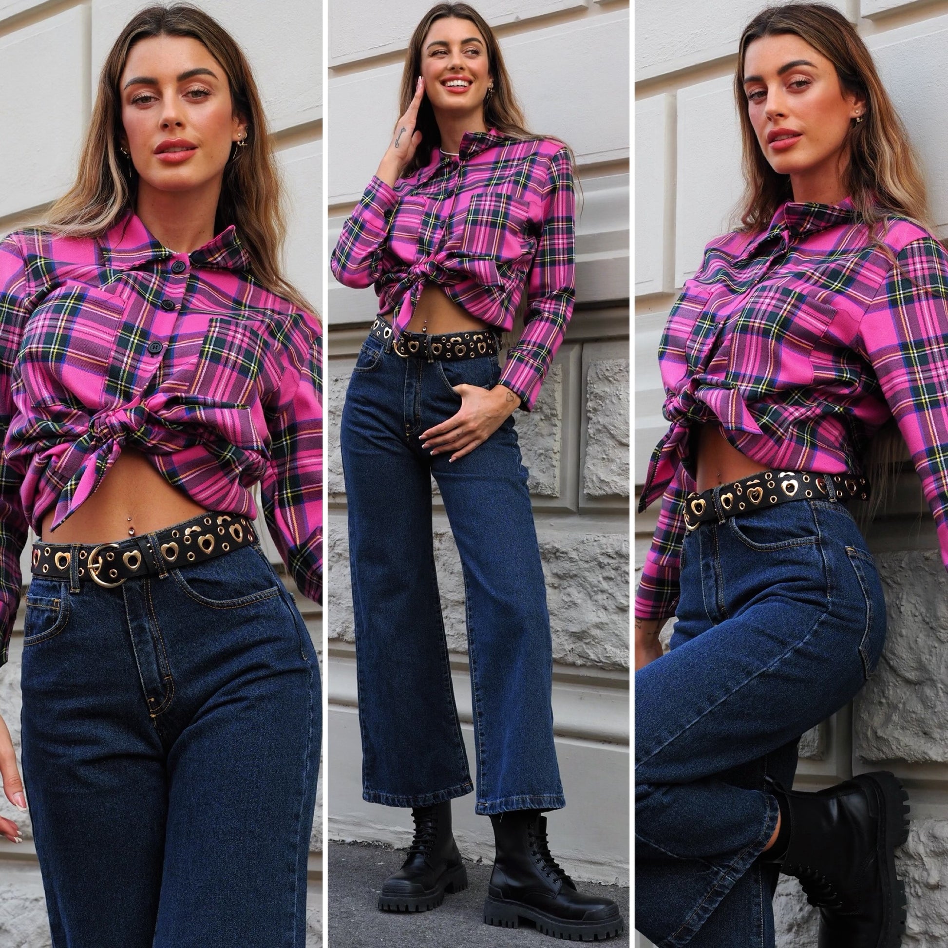 Camicia check Fuxia - R.a. Boutique 