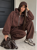 Completo Urban Zip con Pantalone Balloon e Cintura Inclusa – Marrone - R.a. Boutique