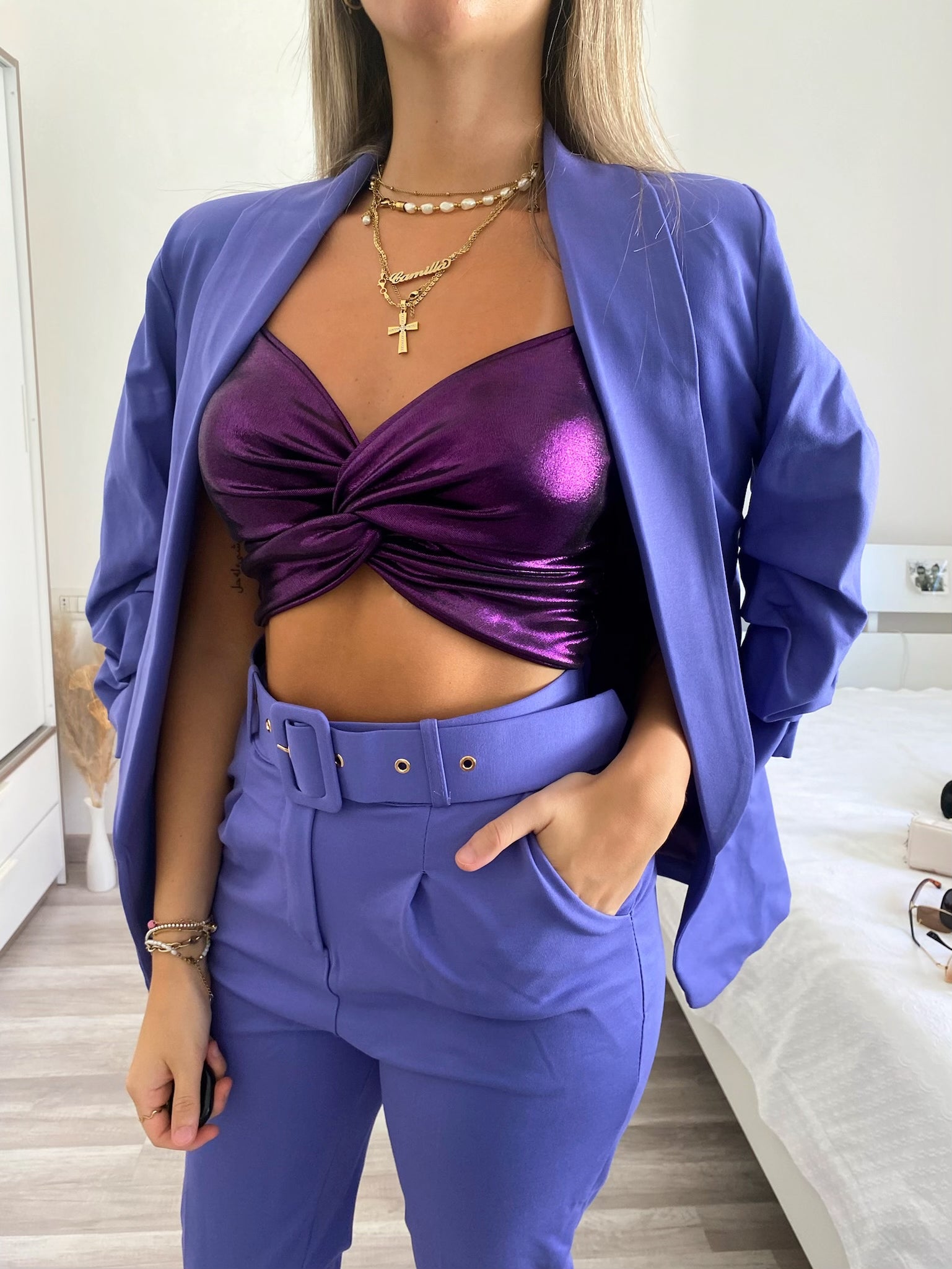 Top viola con nodo - R.a. Boutique 