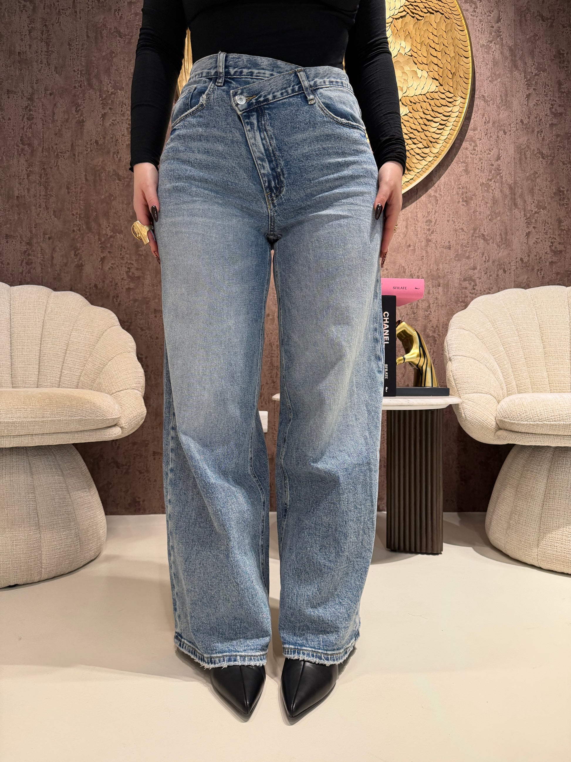 Jeans a Vita Asimmetrica Twist Up - R.a. Boutique