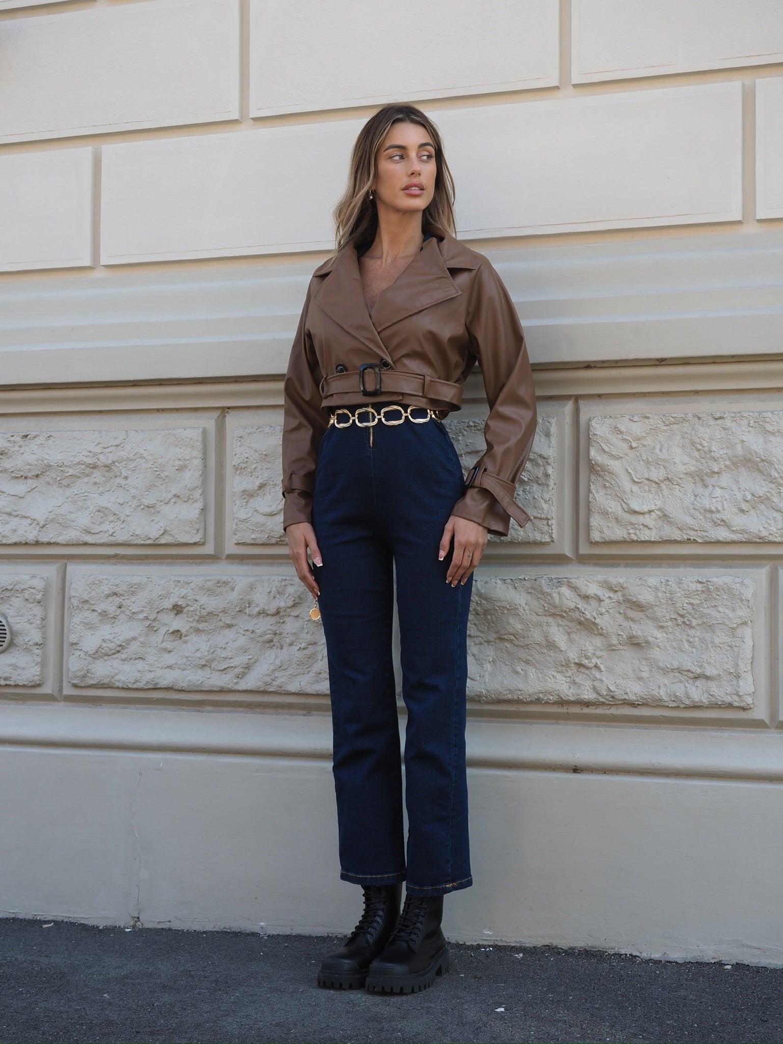 Giacca in ecopelle choco - R.a. Boutique 