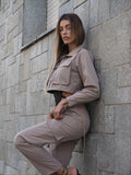 Completo giacca e pantalone cargo Camel - R.a. Boutique 