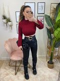 Pull crop burgundy a trecce - R.a. Boutique 