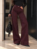 Jeans Palazzo Leopardato Bordeaux - R.a. Boutique
