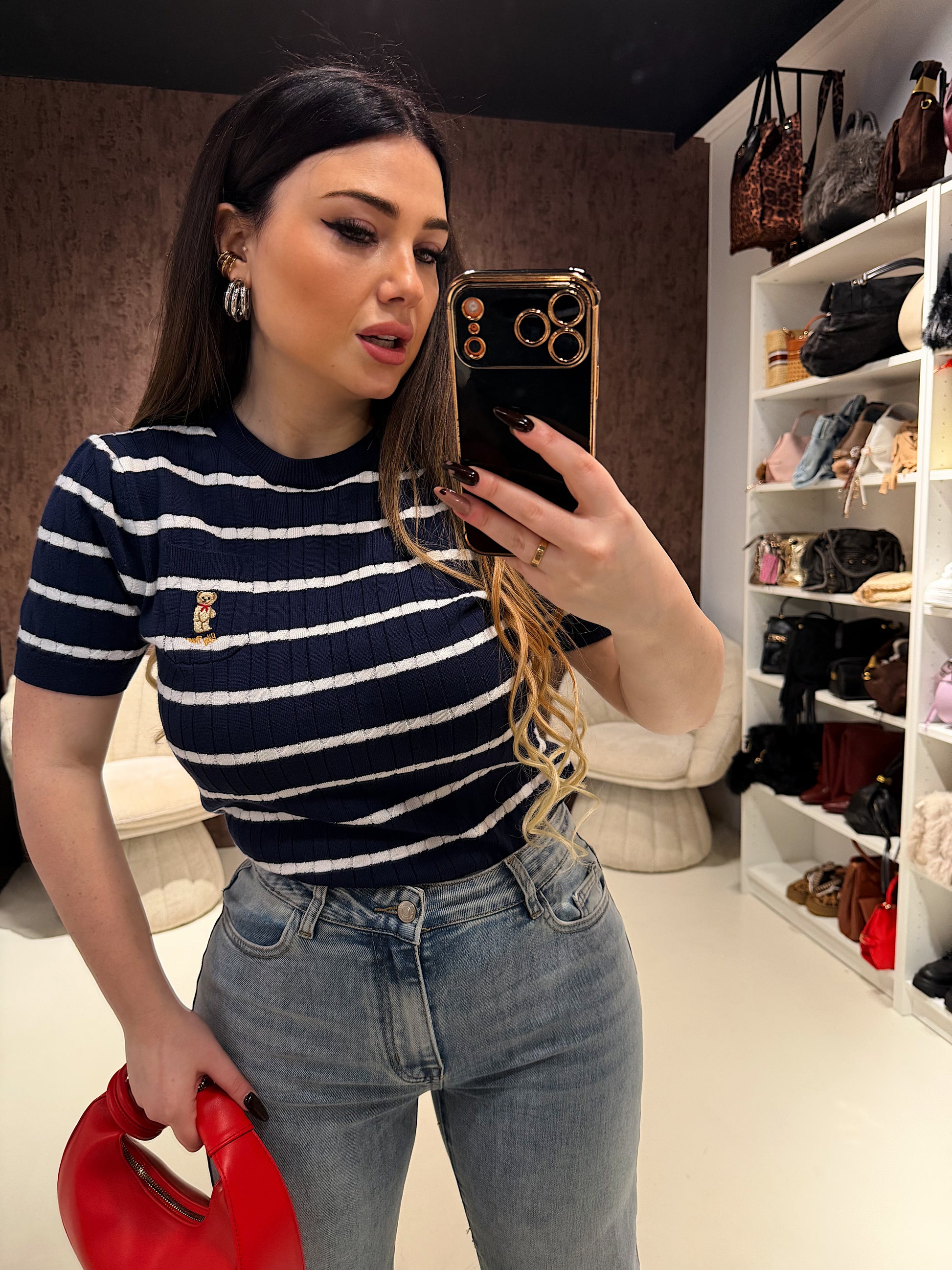 T-Shirt Knit Teddy Stripes - R.a. Boutique