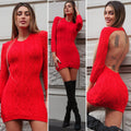 Abito in maglia rosso schiena aperta - R.a. Boutique 