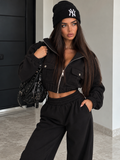 Completo Felpato Urban Cargo Nero - R.a. Boutique