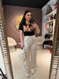 Pantalone Satin Shine con Brillantini - R.a. Boutique