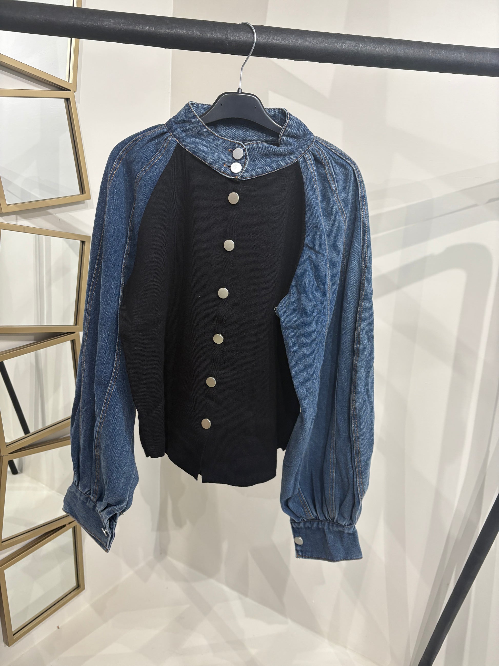 Maglioncino con dettaglio in denim - R.a. Boutique