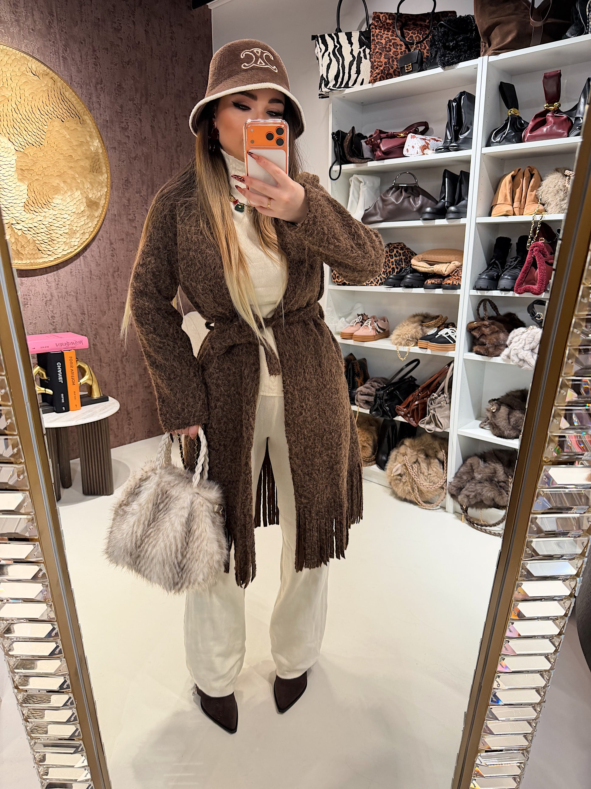 Cappotto con frange e fiocco 3 colori - R.a. Boutique