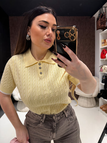 Polo a Trecce bottoni gioiello - R.a. Boutique