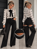 Jeans Nero Strappi Posteriori con Strass - R.a. Boutique