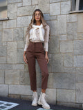 Pantalone vita alta choco - R.a. Boutique 