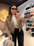 Giacca in camoscio con frange - R.a. Boutique