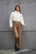 Pantalone cargo in ecopelle nude - R.a. Boutique 