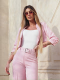 Completo due pezzi giacca e pantalone rosa - R.a. Boutique 