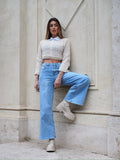 Jeans wide leg chiaro - R.a. Boutique 