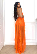 Abito con stella e tulle arancio - R.a. Boutique