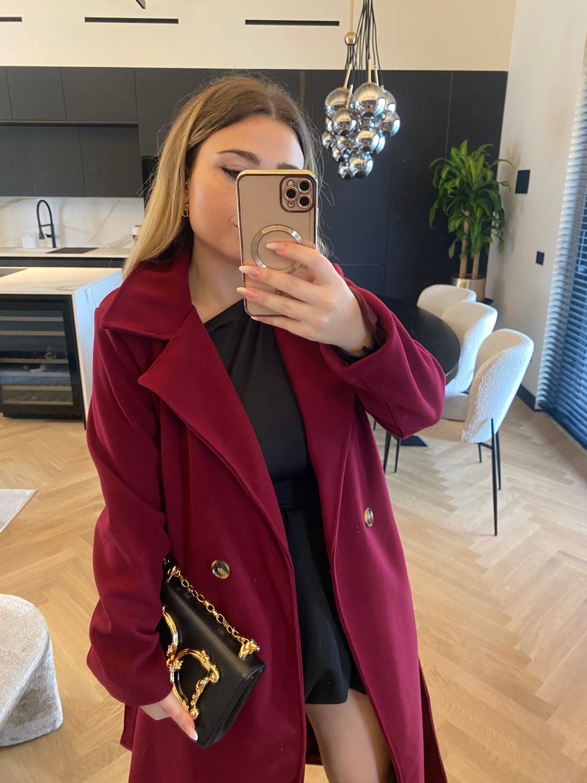 Cappotto lungo burgundy - R.a. Boutique 