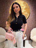Polo Knit Chic con Bottoni Gioiello - R.a. Boutique