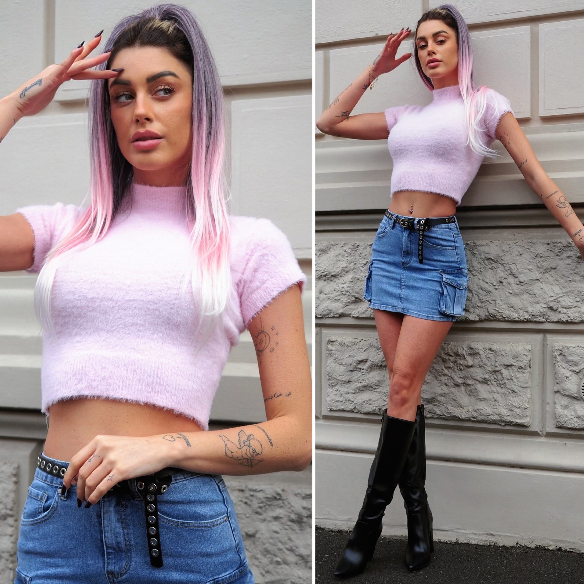 Maglia morbidissima rosa pastello - R.a. Boutique 