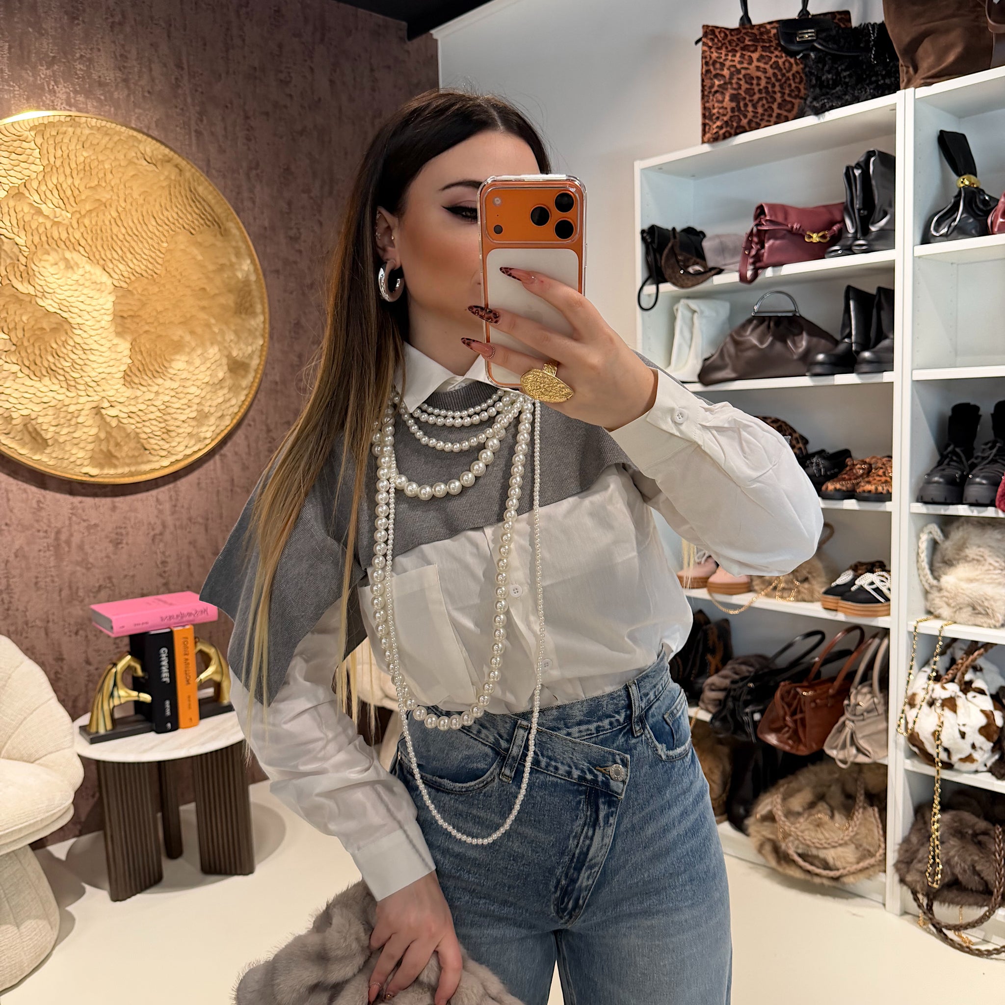 Camicia Layered Chic con maglioncino integrato - R.a. Boutique