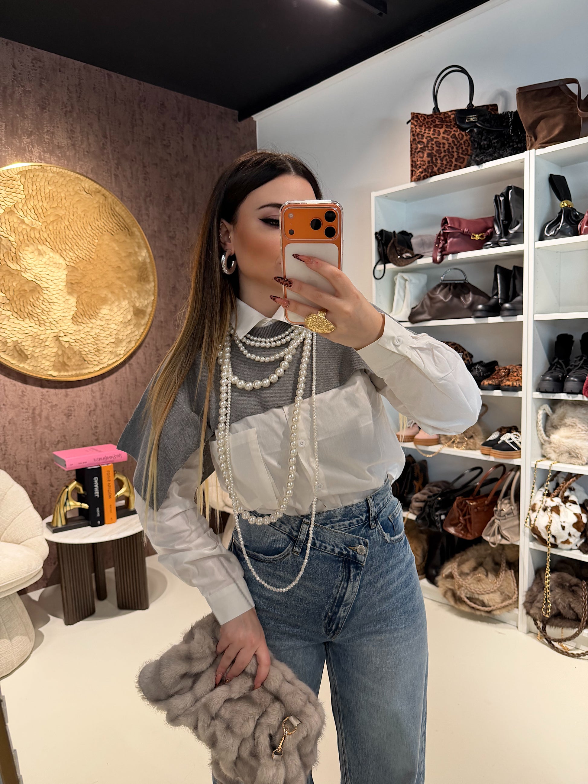 Camicia Layered Chic con maglioncino integrato - R.a. Boutique