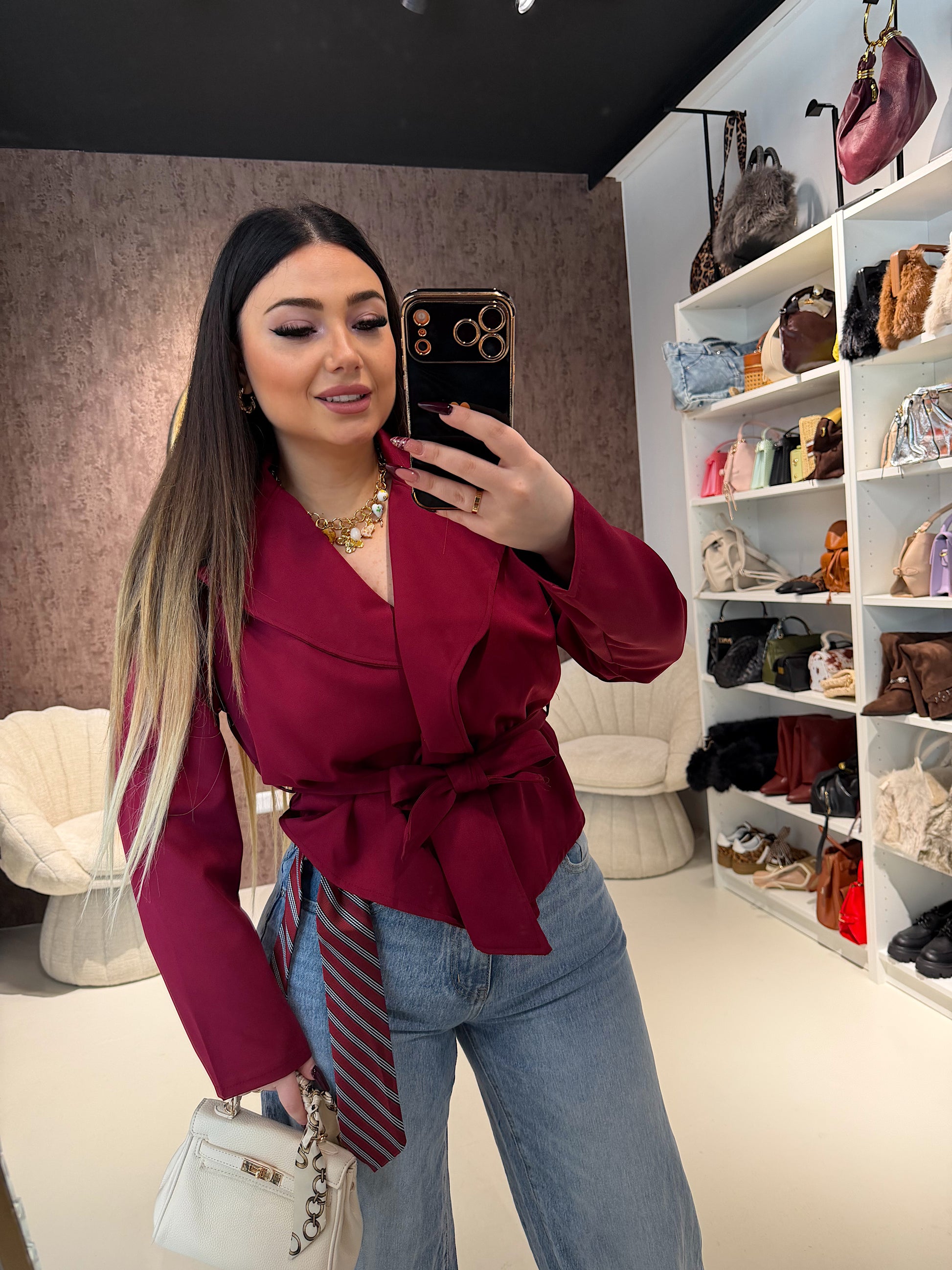 Giacca basic incrocio e fiocco - R.a. Boutique