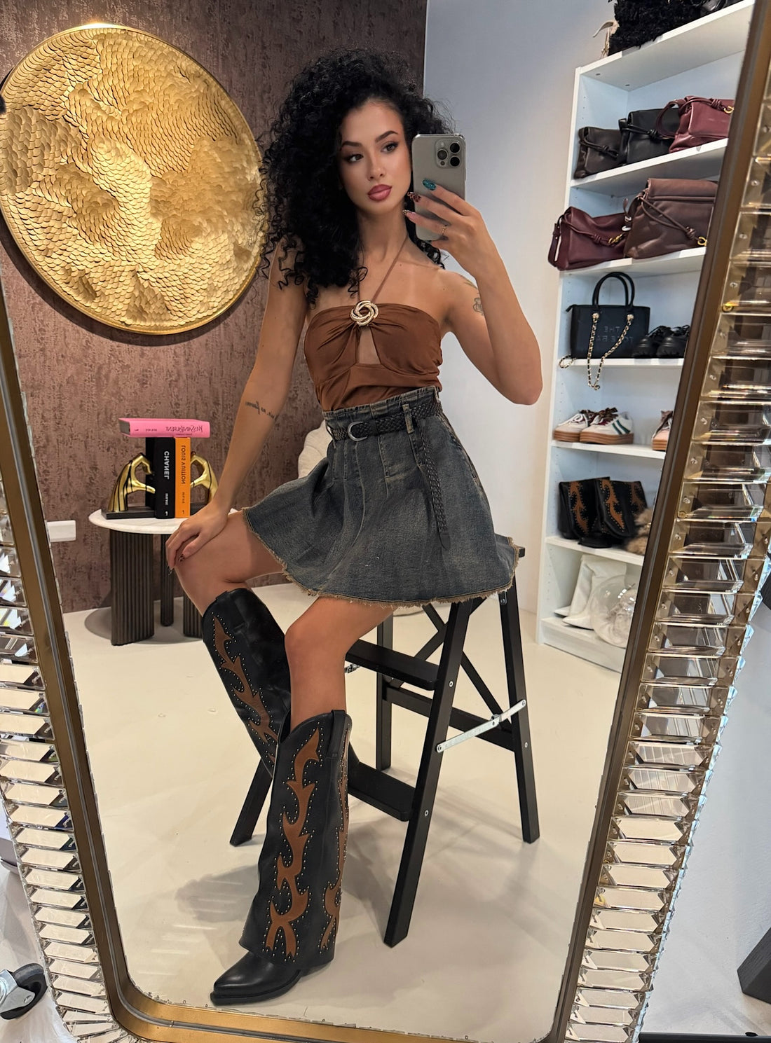 Gonna in jeans con cintura - R.a. Boutique