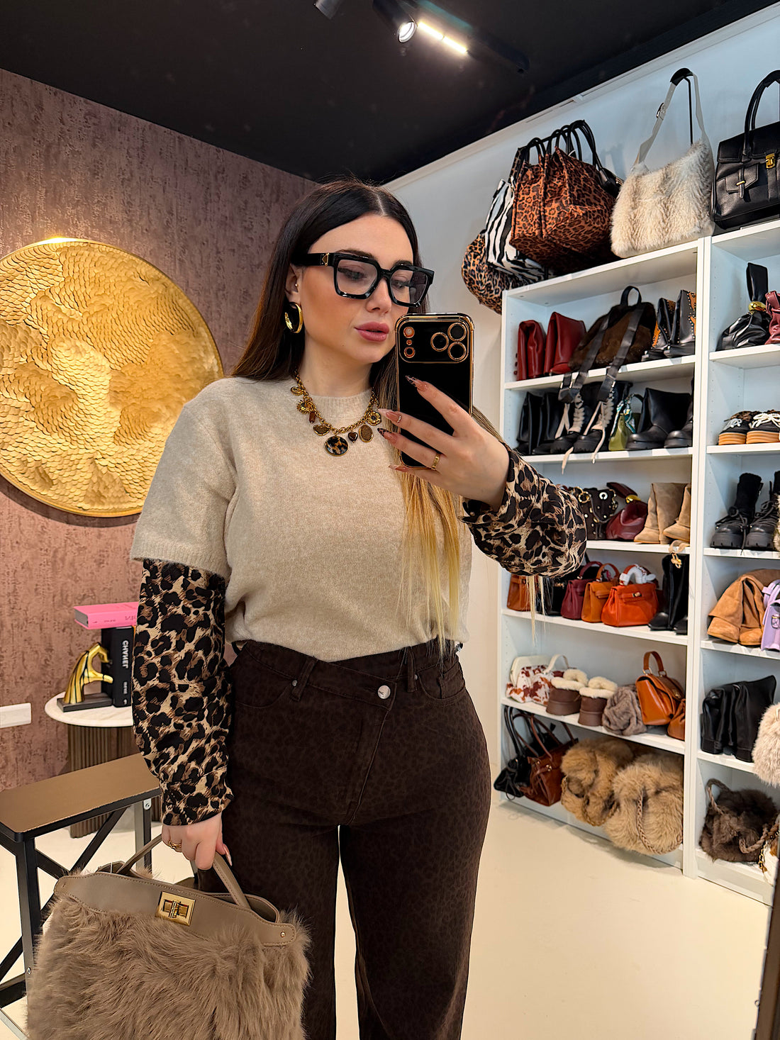 Maglione maniche maculato - R.a. Boutique