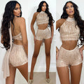 Set top e short con frange rose gold - R.a. Boutique