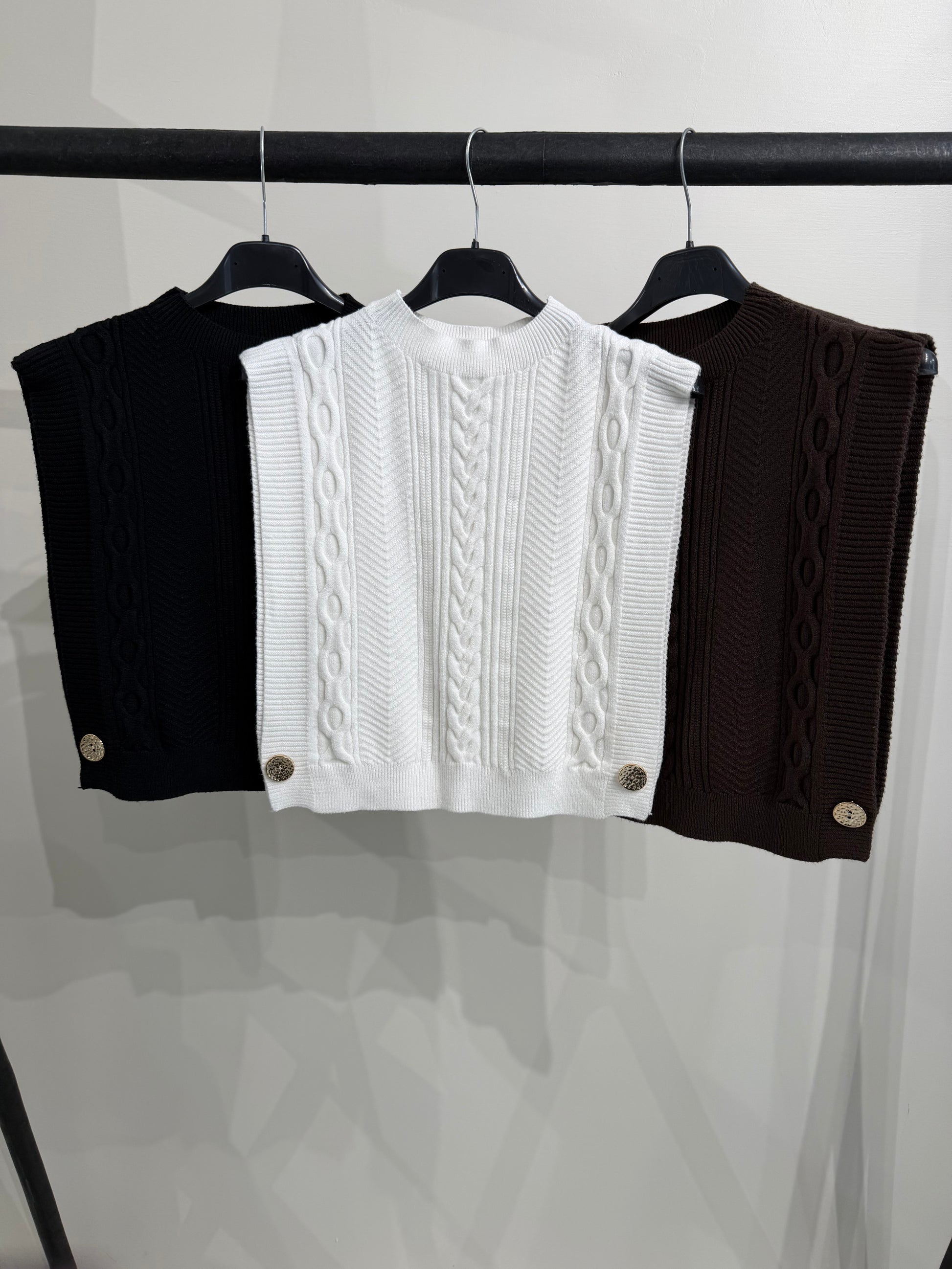 Smanicato crop a trecce con bottoni oro - R.a. Boutique